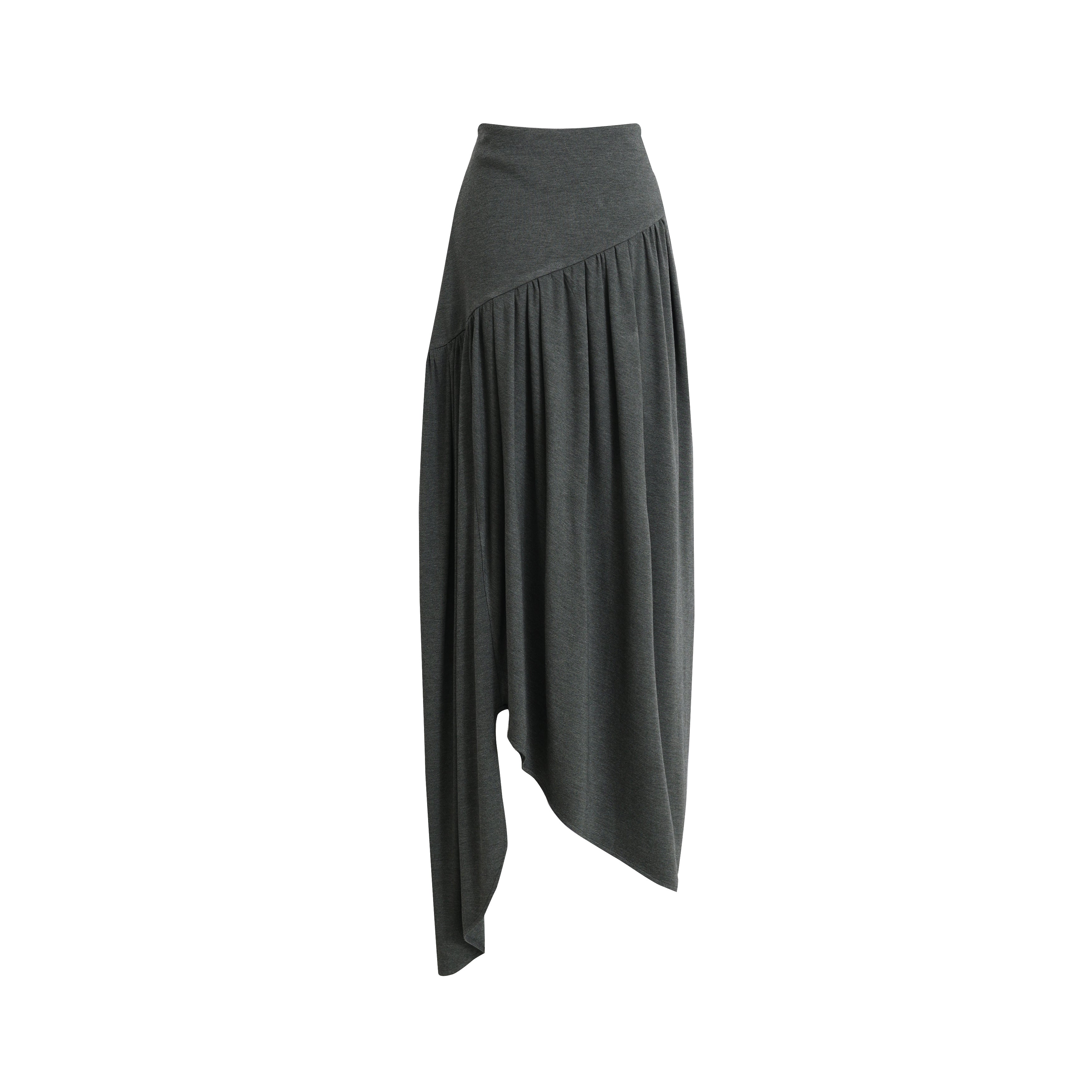 SS25 - Beveled asymmetrical pleated panelled skirt