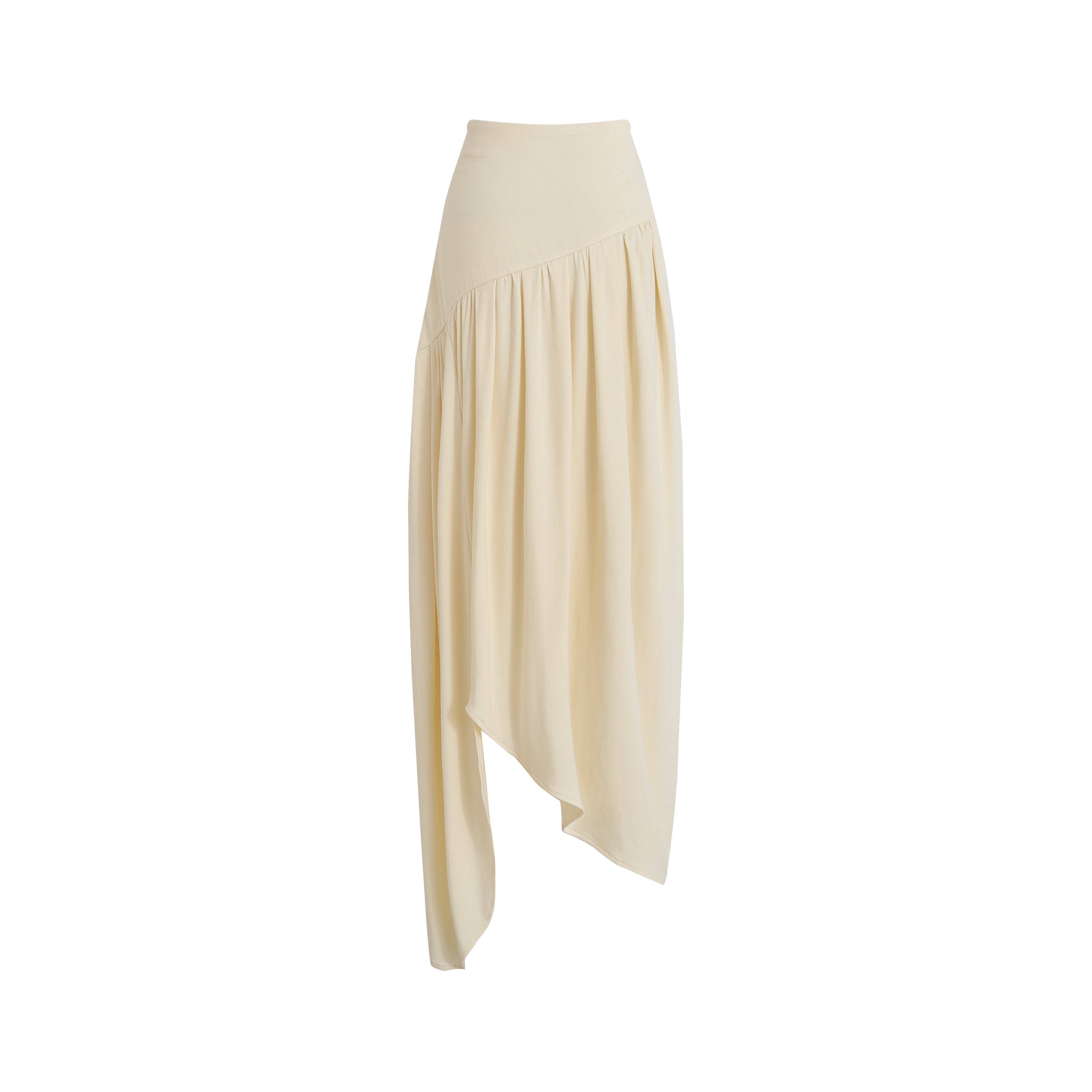 SS25 - Beveled asymmetrical pleated panelled skirt