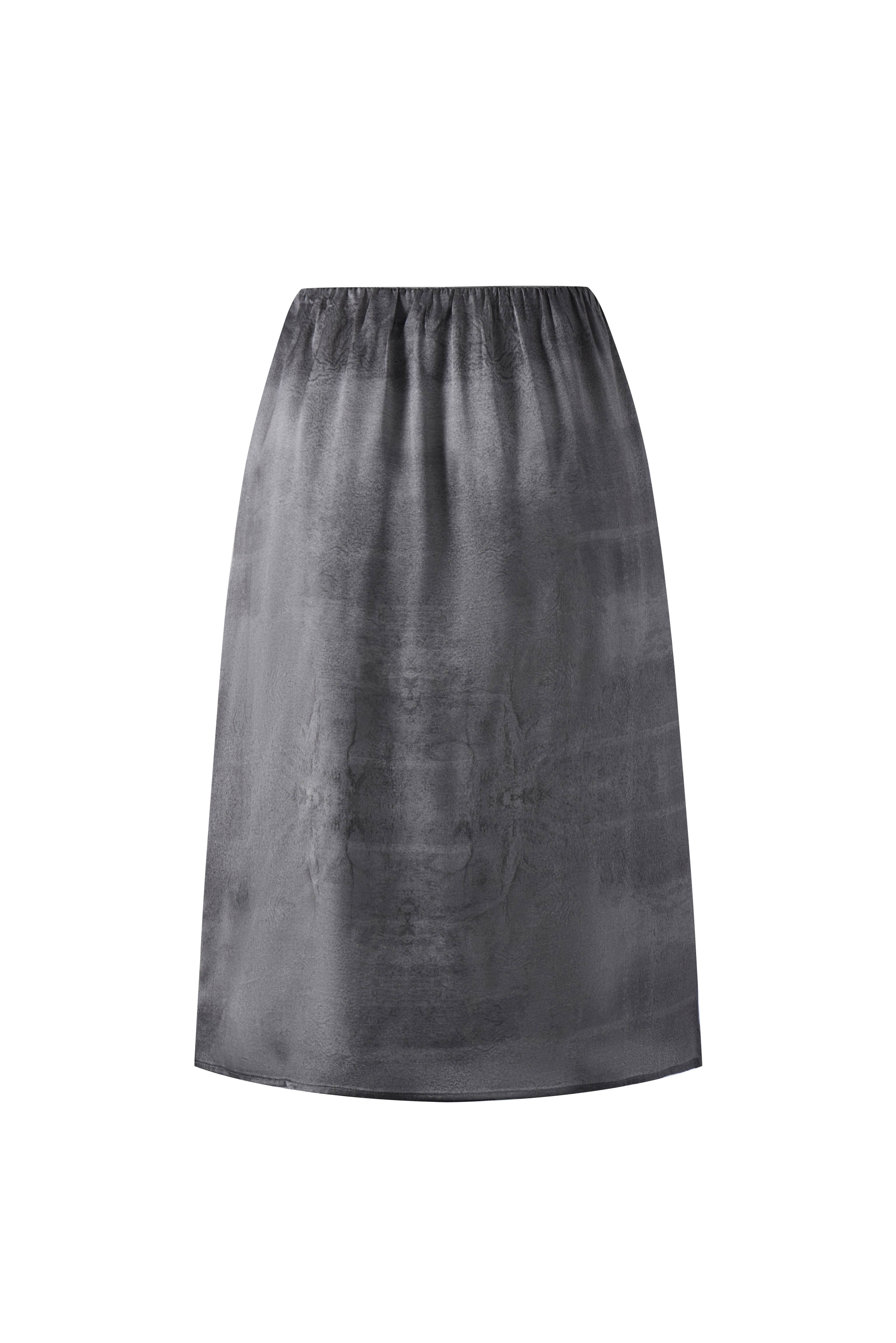 SS25 - Artist Collaboration "Bee" Printed silk stretch-waist short skirt