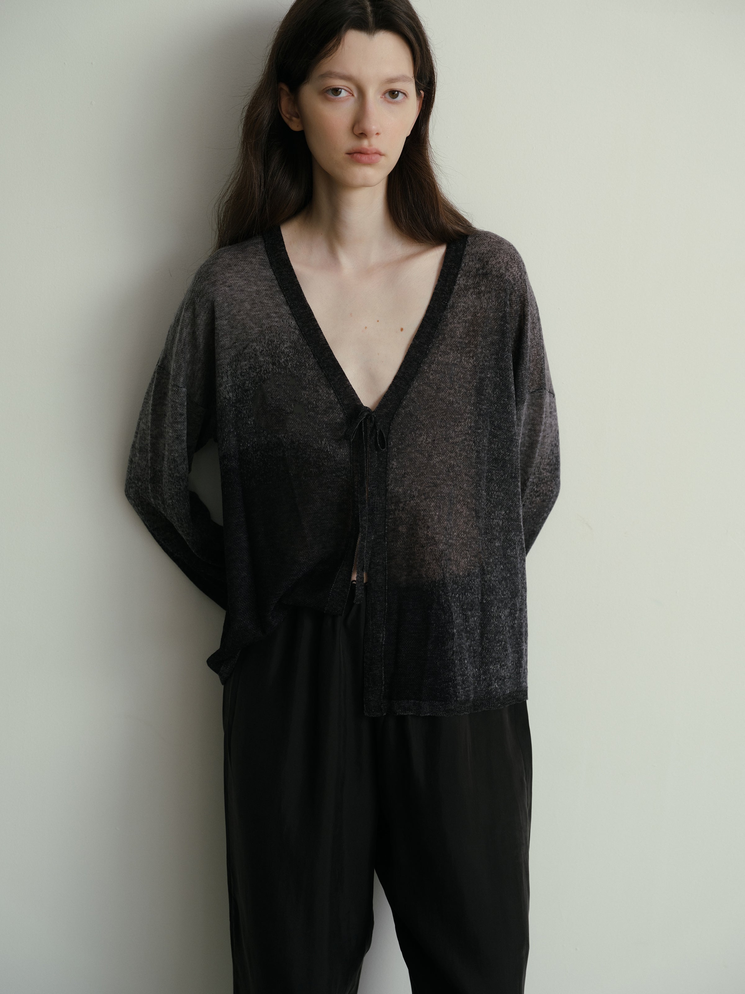 SS25-Water-soluble wool cardigan