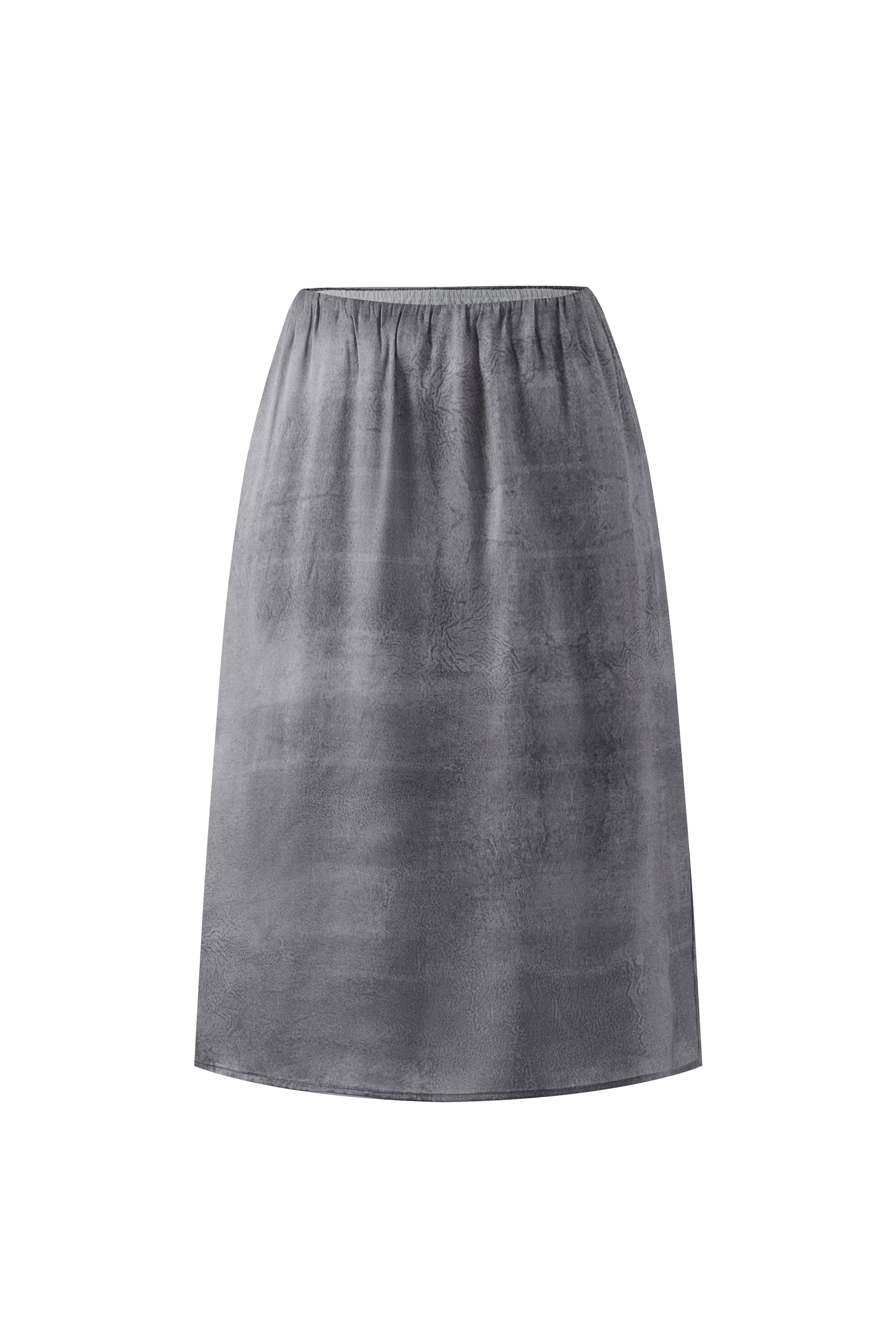 SS25 - Artist Collaboration "Bee" Printed silk stretch-waist short skirt