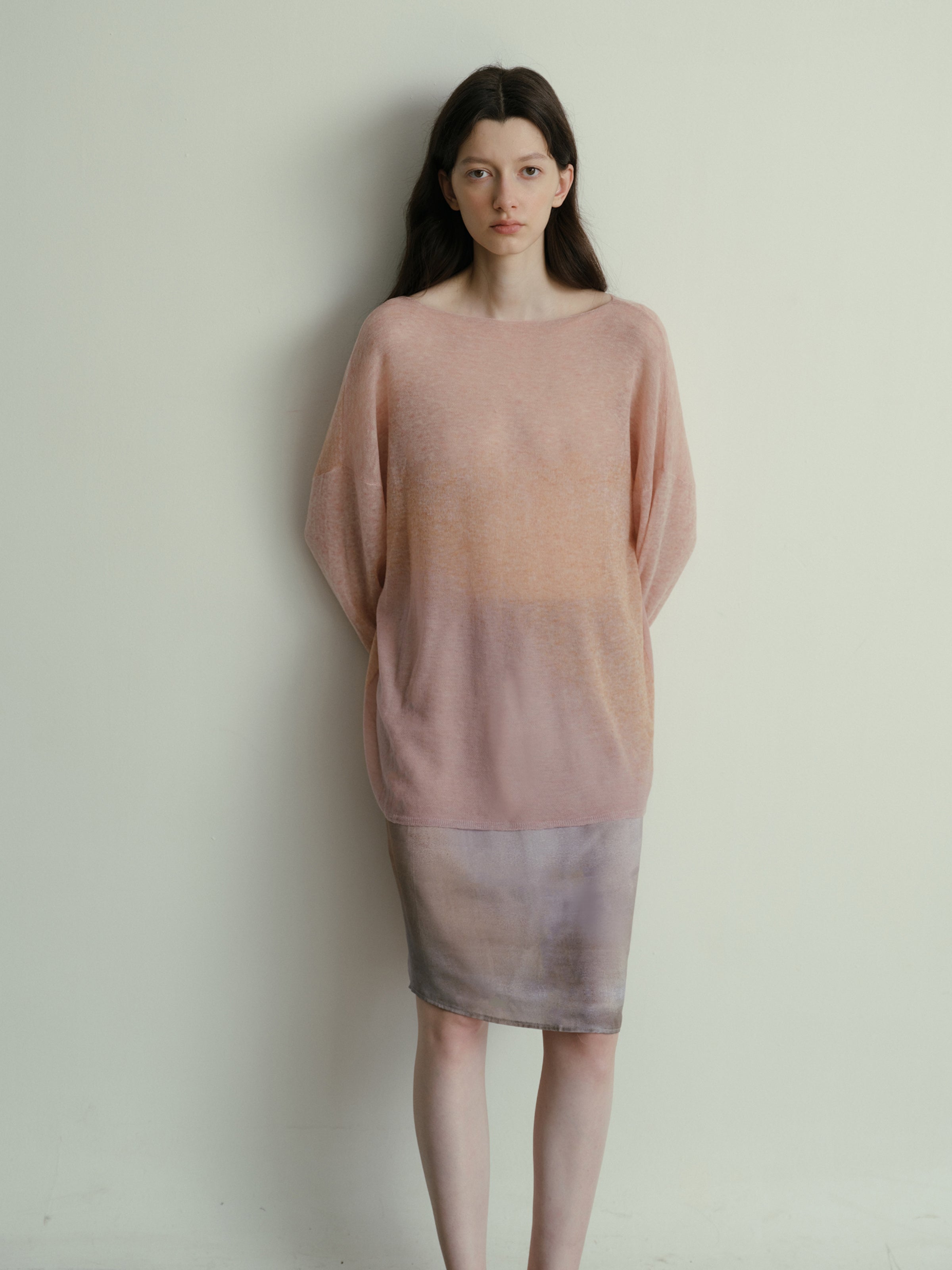 SS25 - Artist Collaboration "Bee" Printed silk stretch-waist short skirt