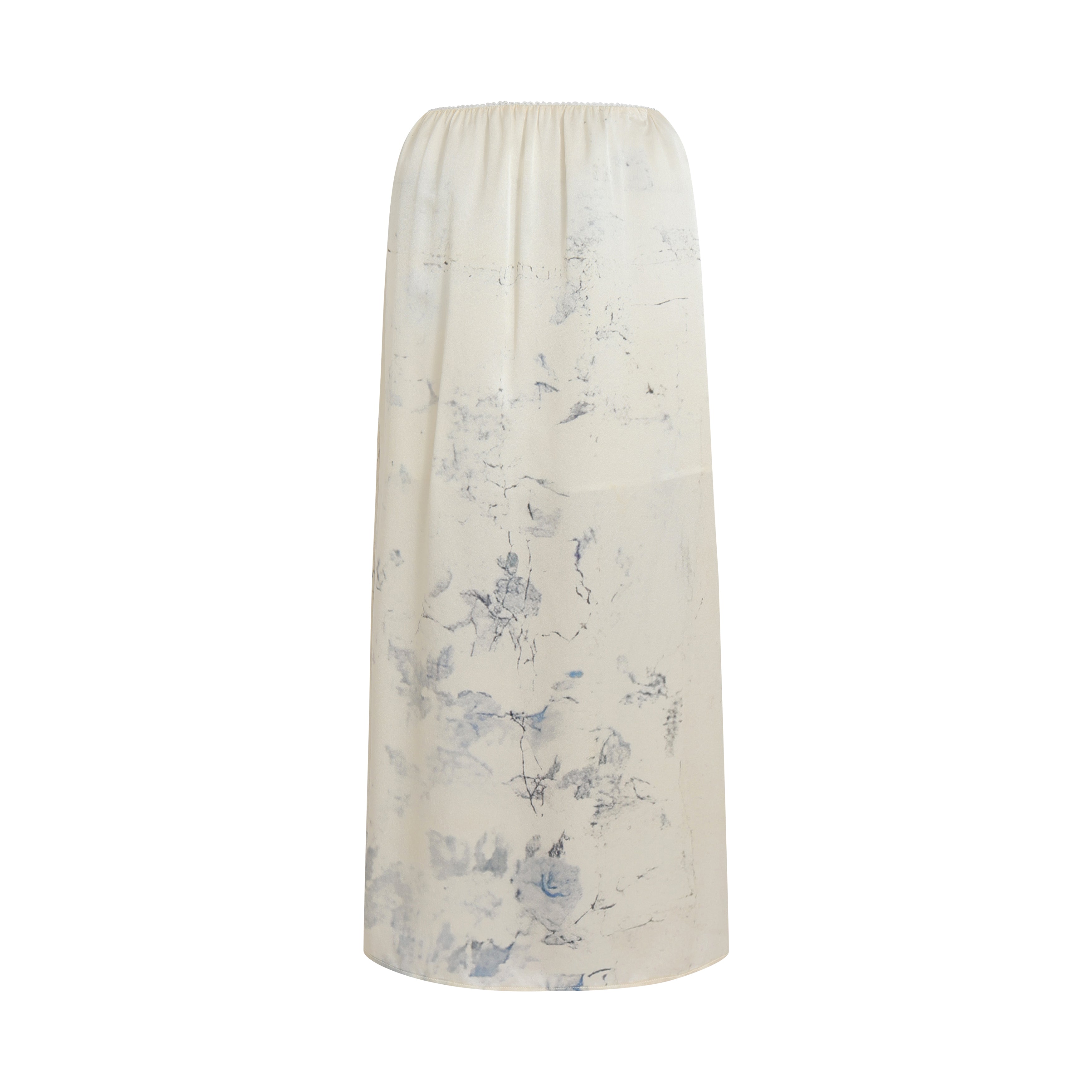 SS25 - Artist Collaboration "Bee" Printed silk stretch-waist skirt