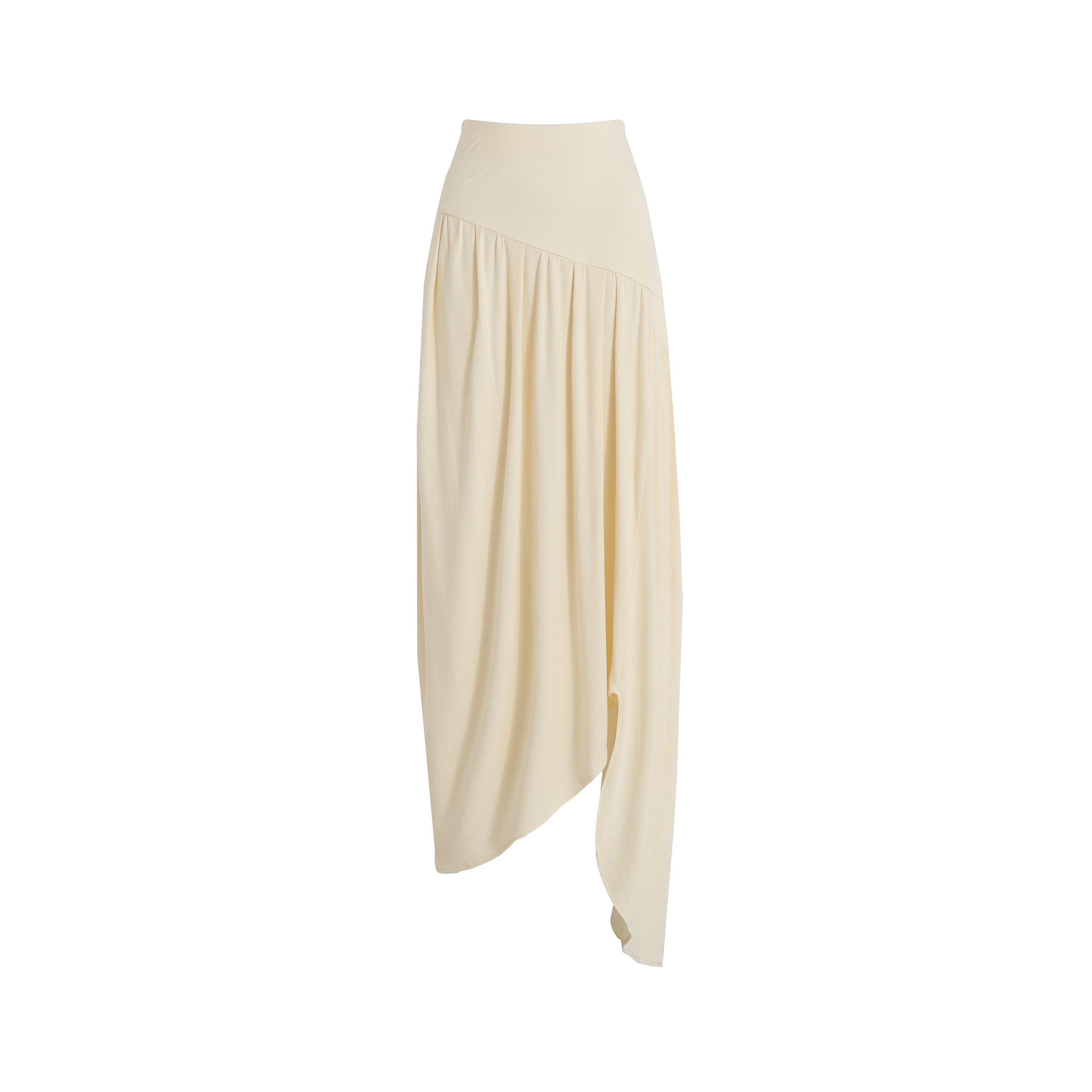 SS25 - Beveled asymmetrical pleated panelled skirt