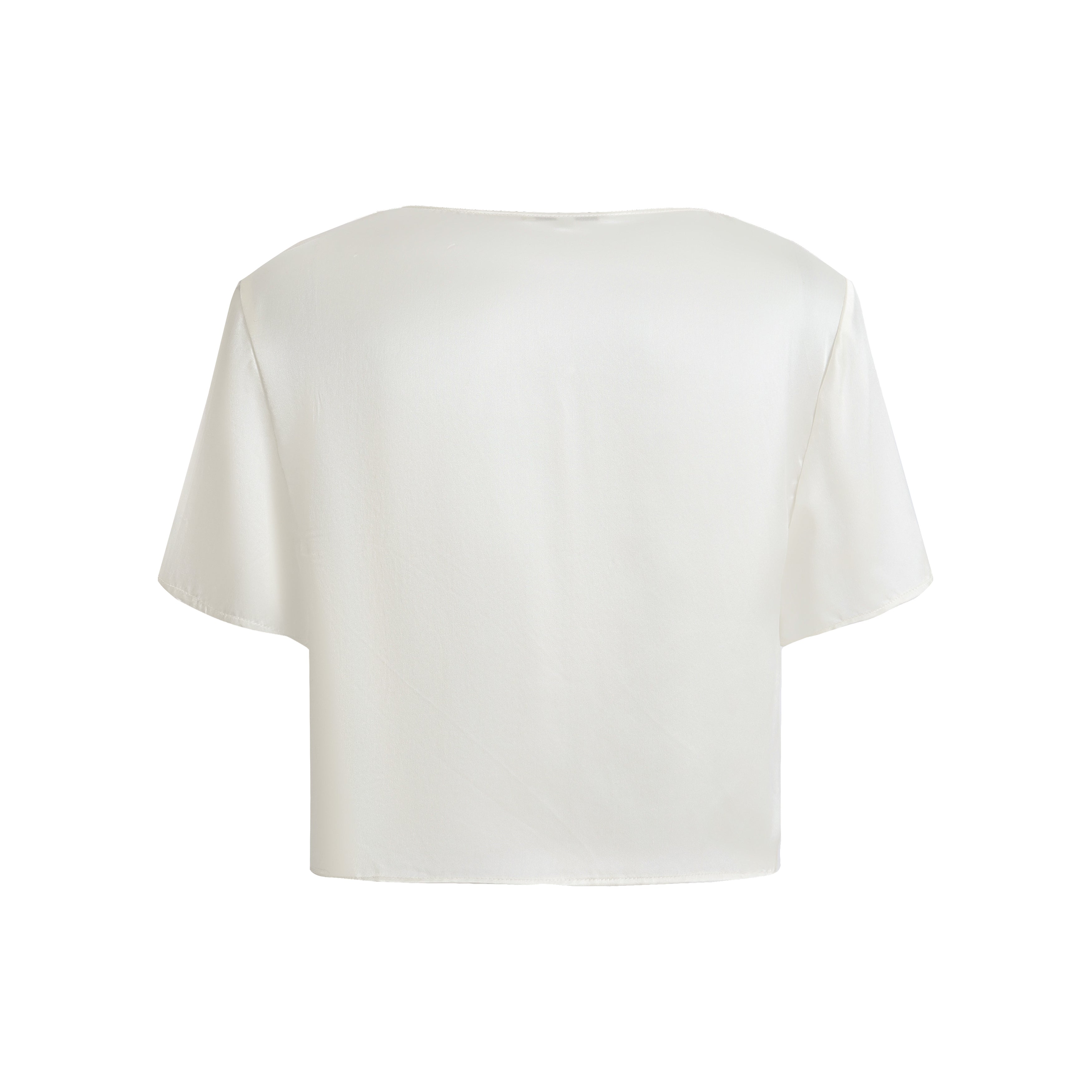 SS25 - Artist Collaboration "Bee" Silk short-sleeved lace-up top