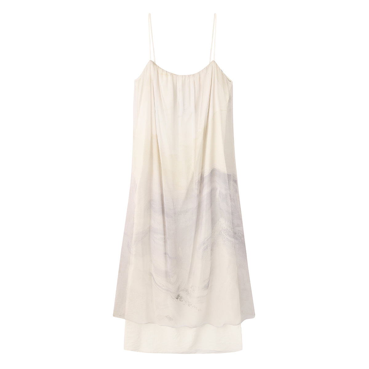 SS24 - Printed gossamer double-layered slip dress