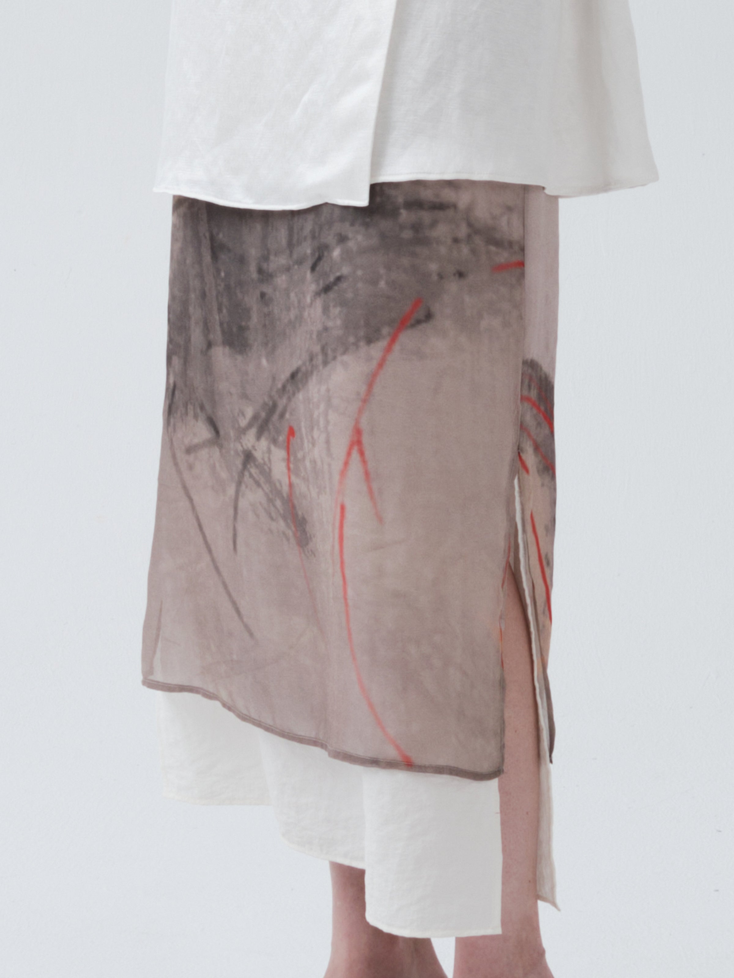 SS24 - Printed tulle double skirt