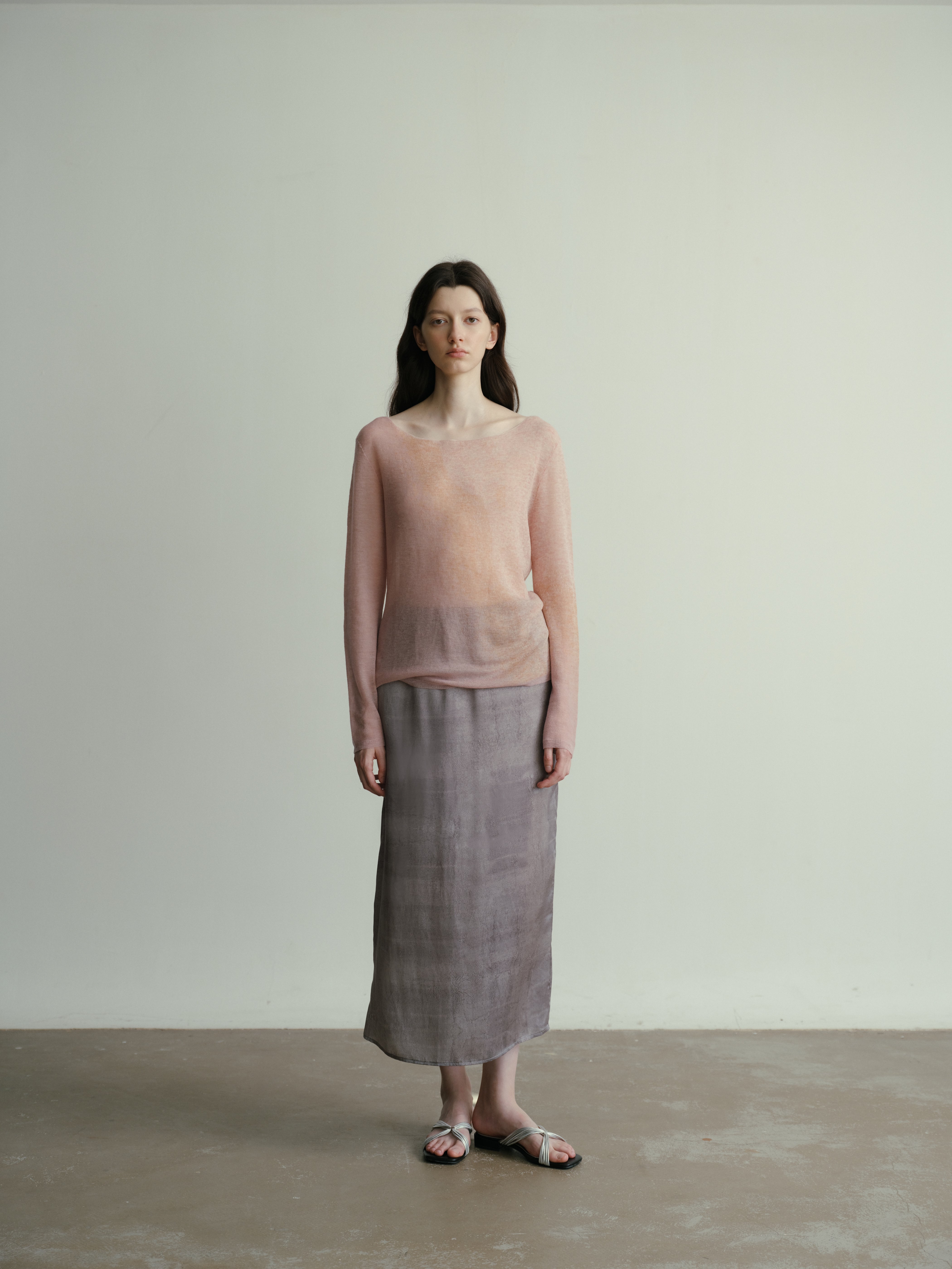 SS25 - Artist Collaboration "Bee" Printed silk stretch-waist skirt